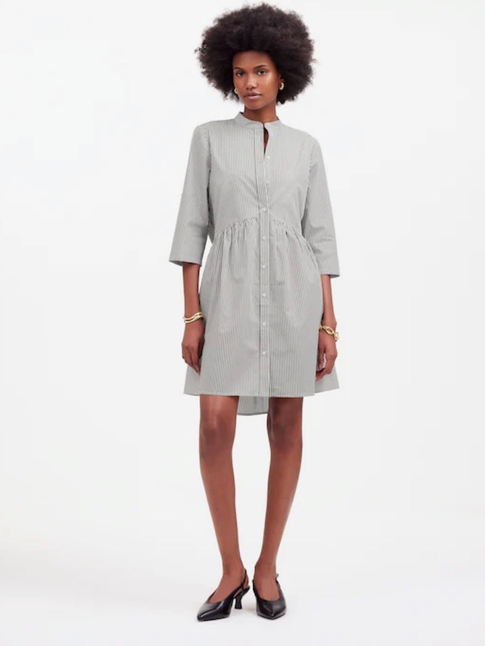 Madewell Button-Front Mini Shirtdress size L